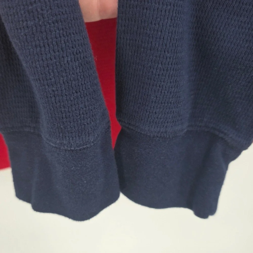 POLO RALPH LAUREN BIG CREST THERMAL SHIRT MENS XL BLUE RED SLEEPWEAR WAFFLE KNIT